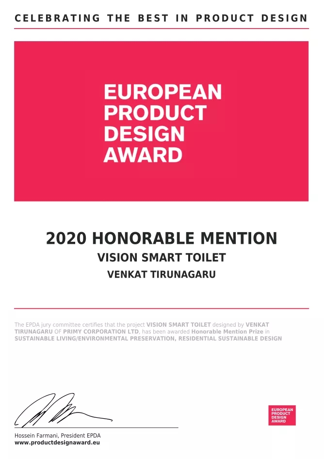 2020欧洲产品设计奖 Vision Series（美视系列智能座便器）